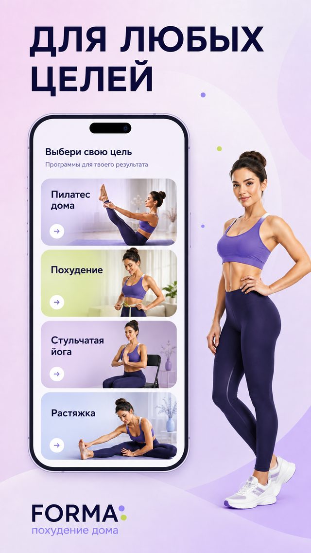 Программы для любых целей: пилатес, похудение, растяжка
